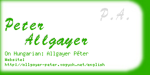 peter allgayer business card